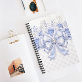 Duchess Blue Diamond Bow - Spiral Notebook
