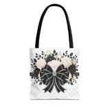 Ivory Noir Couture Diamond Bow - Tote Bag