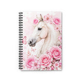 Blushing Rose Equestrian Horse - Spiral Notebook