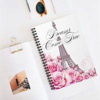 Spiral Notebook (Small) - Dreams Come True - Paris Dreams - Pink