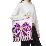 Purple Leopard Bow Couture - Tote Bag