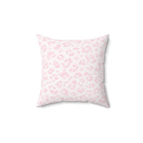 Pink Leopard Print Diamonds - Square Pillow