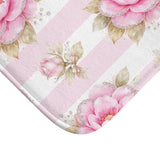 Blush Pink Garden Dream Stripes - Bath Mat