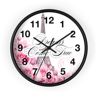 Wall Clock - Dreams Come True - Paris Dreams - Pink