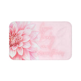 Bath Mat - Pink Dahlia Glitter - Give Thanks in all Circumstances