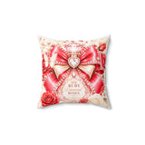 Ruby Diamond Roses Perfume Bottle - Square Pillow