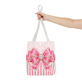 Pink Leopard Bow Couture - Tote Bag