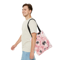 Tote Bag-Rose Gold-Pink Floral-Paint Splatter