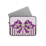 Purple Leopard Bow Couture- Laptop Sleeve