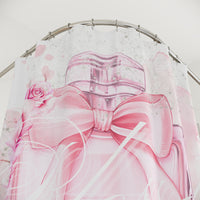 Shower Curtains - Pink Blush & Roses Perfume Bottle - Blessed