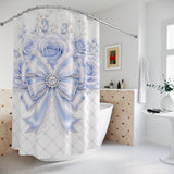Duchess Blue Diamond Bow - Shower Curtains