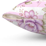 Lilac Sugar Blossom Stripes - Square Pillow