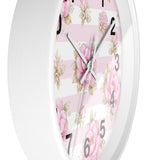 Blush Pink Garden Dream Stripes - Wall Clock