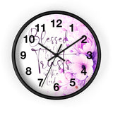 Purple Flower Bouquet - Blessed is the One - Wall Clock (Faith)