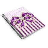 Purple Leopard Bow Couture - Spiral Notebook