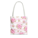 Pink Sugar Blossom Stripes - Tote Bag