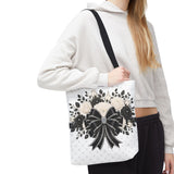 Ivory Noir Couture Diamond Bow - Tote Bag