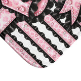 Ballet Pink Black Ruffle Leopard Bow Couture - Bath Mat