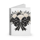 Ivory Noir Couture Diamond Bow - Spiral Notebook