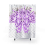 Lavender Lace Diamond Bow - Shower Curtains
