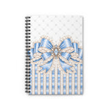 Celestial Blue Diamond | Damask Bow Couture - Spiral Notebook