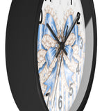 Celestial Blue Diamond | Damask Bow Couture - Wall Clock