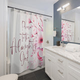 Pink Flower Bouquet - Praise Almighty God - Shower Curtains (Faith)