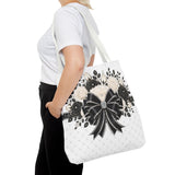 Ivory Noir Couture Diamond Bow - Tote Bag