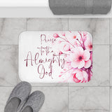 Pink Flower Bouquet - Praise Almighty God - Bath Mat (Faith)
