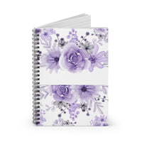 Small Spiral Notebook, 6x8in-Purple Lavender Floral Watercolor