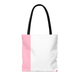 Tote Bag-Pink Floral Blossoms-Pink & White