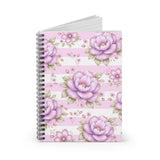 Lilac Sugar Blossom Stripes - Spiral Notebook