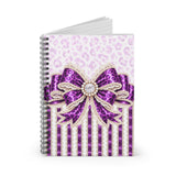 Purple Leopard Bow Couture - Spiral Notebook