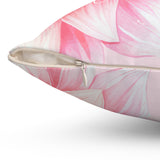 Square Pillow - Pink Dahlia Glitter - Give Thanks in All Circumstances