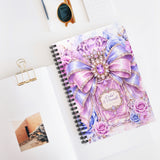 Orchid Periwinkle Perfume Bottle | Diamond Bow Couture - Spiral Notebook