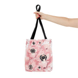 Tote Bag-Rose Gold-Pink Floral-Paint Splatter