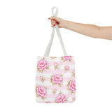 Pink Sugar Blossom Stripes - Tote Bag