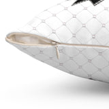 Ivory Noir Couture Diamond Bow - Square Pillow