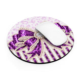 Purple Leopard Bow Couture - Mouse Pad