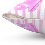 Orchid Lilac Damask Bow - Square Pillow