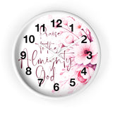 Pink Flower Bouquet - Praise Almighty God - Wall Clock (Faith)