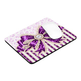 Purple Leopard Bow Couture - Mouse Pad