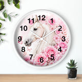 Blushing Rose Equestrian Horse - Wall Clock