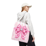 Princess Pink Damask Bow - Tote Bag