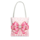 Pink Leopard Bow Couture - Tote Bag