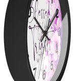 Purple Flower Bouquet - Blessed is the One - Wall Clock (Faith)