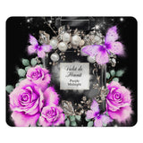 Mouse Pad - Purple Midnight Roses - Perfume Bottle Black