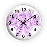 Lavender Lace Diamond Bow - Wall Clock