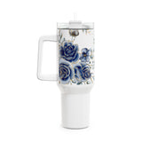 Glam Cup Tumbler, 40oz - Dark Moody Blue - White