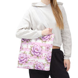 Lilac Sugar Blossom Stripes - Tote Bag
